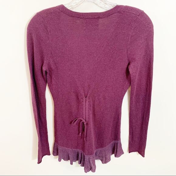 Anthropologie Rosie Neira Button Trail Burgandy Cardigan - Picture 7 of 7